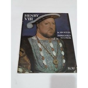 Vintage King Henry VIII & His Wives Paper Dolls Coloring Book, 1970's
